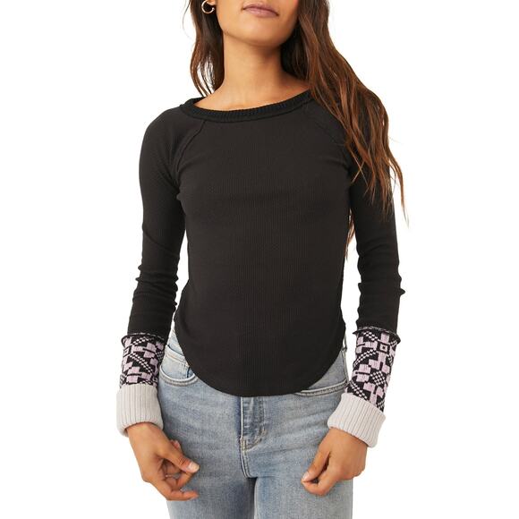 Free People Tops - Free People Women's Shes Reversible Cuff Top in Black at Nordstrom, Size M NWT